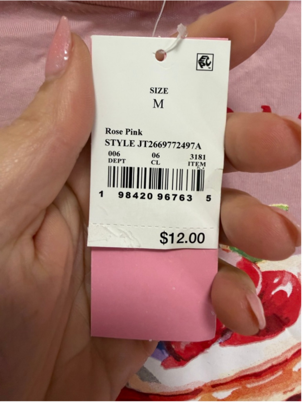Women’s Strawberry Dessert Boxy Cropped Graphic T-Shirt - Rose Pink M NWT 🍓✨ - Picture 5 of 7